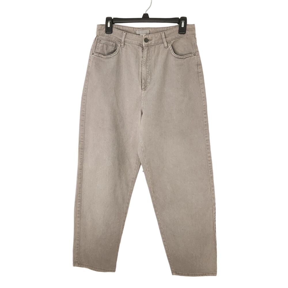 H&M Women's Gray Mom Baggy Tapered Hem Jeans 8